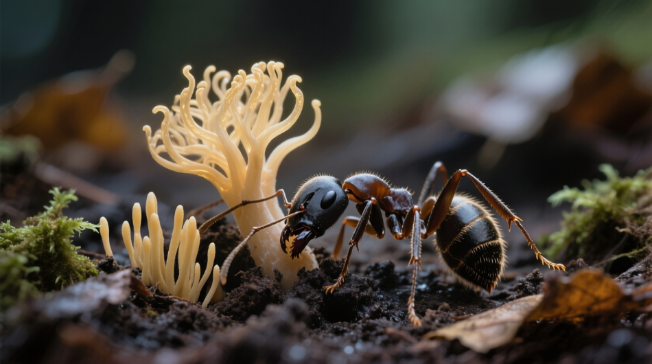 Fungo zombie: come l'Ophiocordyceps controlla le formiche